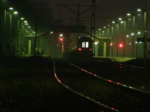 Łódź Widzew nocą