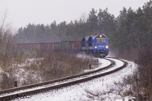 ST40s-15+ST40s-06 w gęstej śnieżycy.